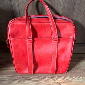 Vintage Cherry Red Carry On Tote Samsonite Luggage Silhouette